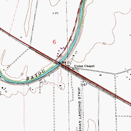 Topographic Map of Lyles (historical), LA
