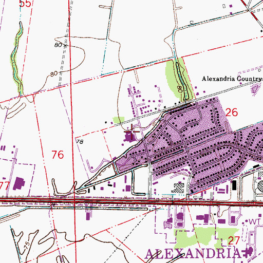 Topographic Map of Mabel Brasher Elementary School, LA