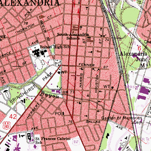 Topographic Map of Nazarene Missionary Baptist Church, LA