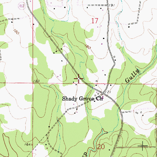 Topographic Map of Ocupi Church (historical), LA