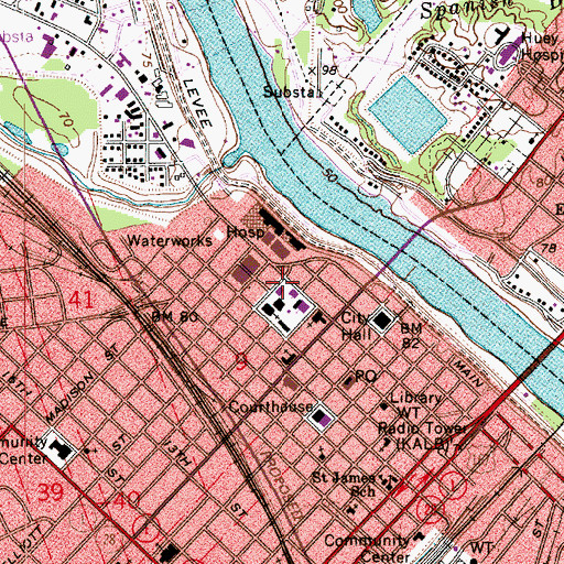 Topographic Map of Saint Francis Xavier Academy, LA