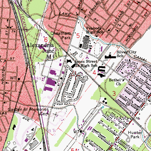 Topographic Map of Trinity Baptist Church, LA