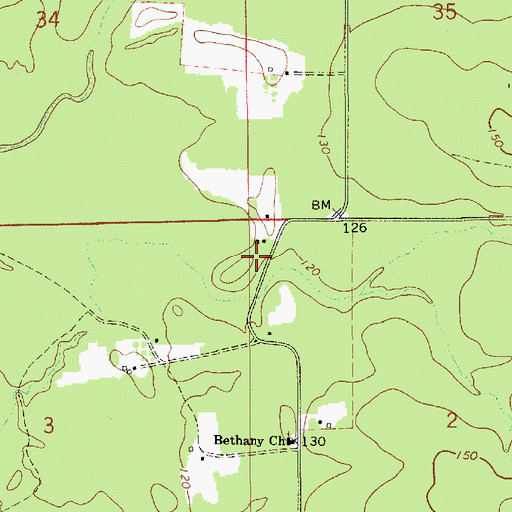 Topographic Map of Walnut Grove School (historical), LA