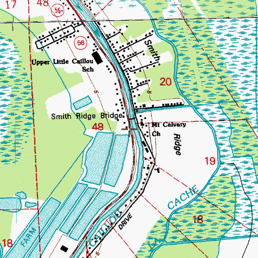 Topographic Map of Calvary Church (historical), LA