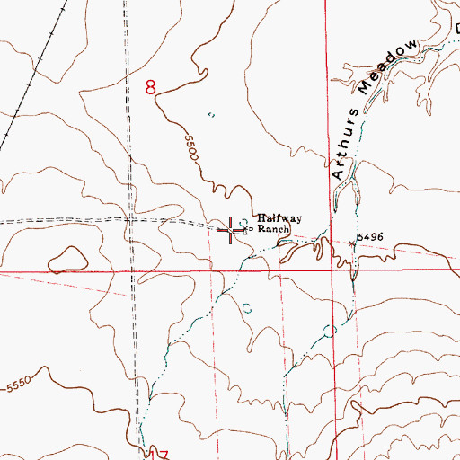 Topographic Map of Halfway Ranch, AZ