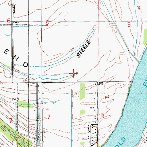 Topographic Map of Steele Bend, AR