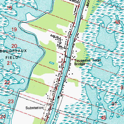 Topographic Map of Duplantis School (historical), LA