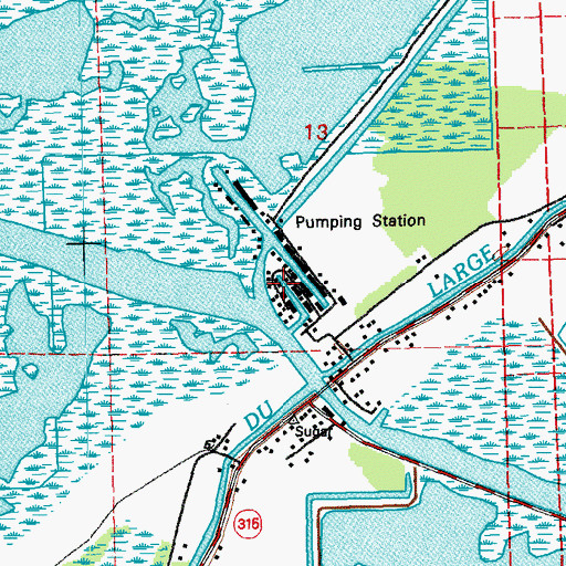 Topographic Map of Falgout Canal Marina, LA