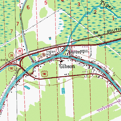 Topographic Map of Gibson Elementary School, LA