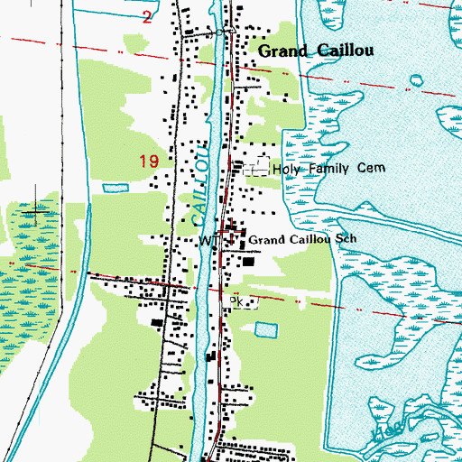 Topographic Map of Grand Caillou Elementary School, LA