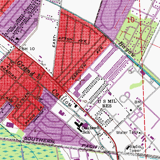 Topographic Map of Lynn Park Shopping Center, LA
