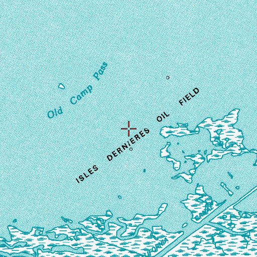Topographic Map of Isles Dernieres Oil Field, LA
