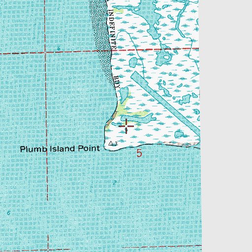 Topographic Map of Plumb Island Pass, LA