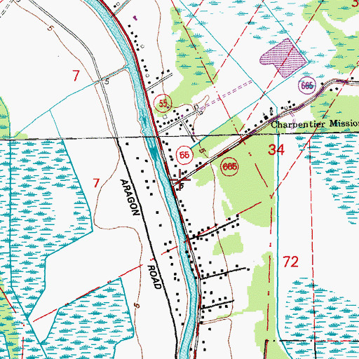 Topographic Map of Point-Aux-Chenes, LA