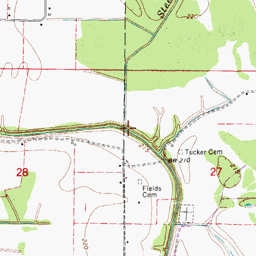 Topographic Map of Steep Bayou, AR