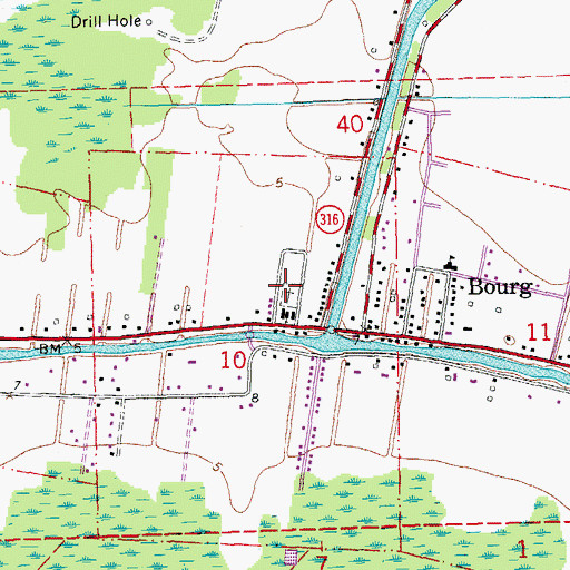 Topographic Map of Saint Ann Cemetery, LA
