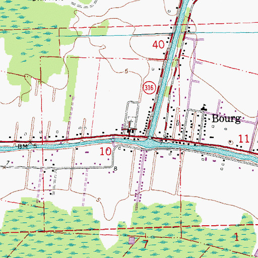 Topographic Map of Saint Ann Church, LA