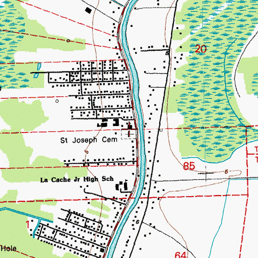 Topographic Map of Saint Joseph Cemetery, LA