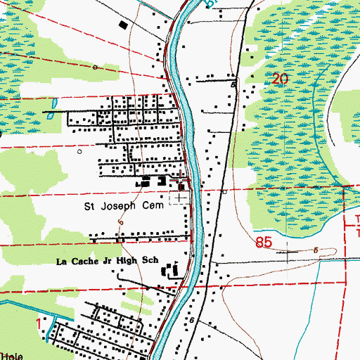 Topographic Map of Saint Joseph Church, LA