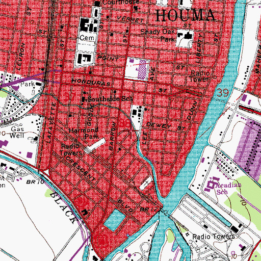 Topographic Map of Saint Lucy Community Center, LA