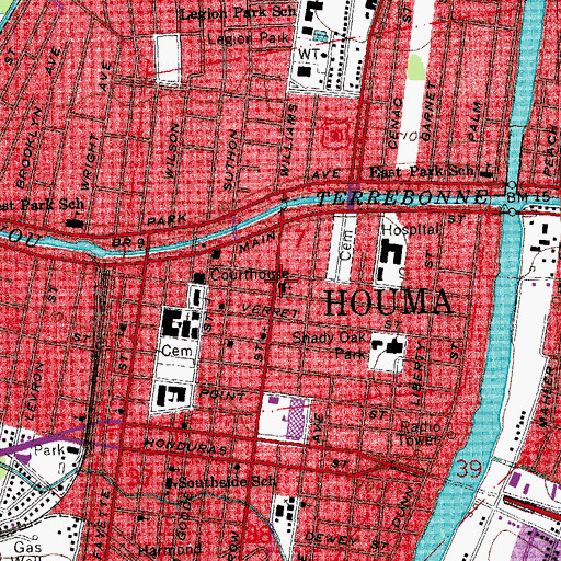 Topographic Map of Saint Matthews Episcopal Church, LA