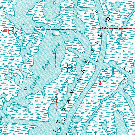 Topographic Map of Salt Bay Gas Field, LA