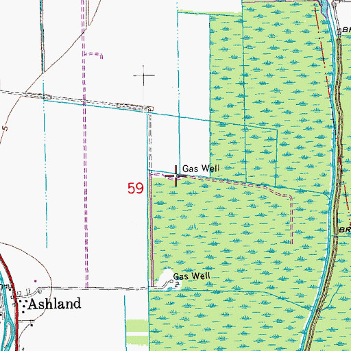 Topographic Map of Southeast Houma Gas Field, LA