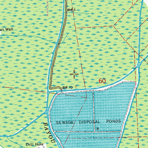 Topographic Map of Southwest Bourg Gas Field, LA