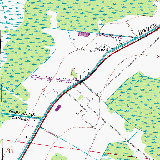 Topographic Map of Sunshine, LA