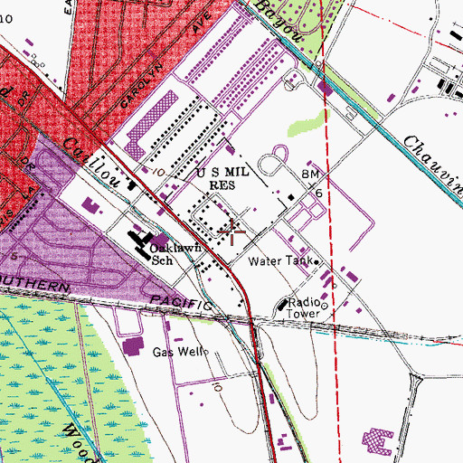 Topographic Map of School for Exceptional Children, LA