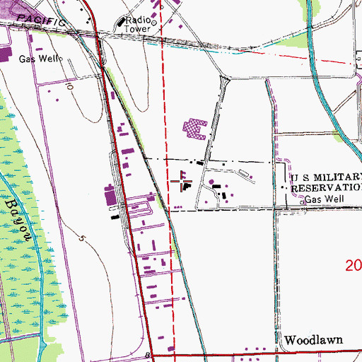Topographic Map of Terrebonne Vocational Technical High School, LA