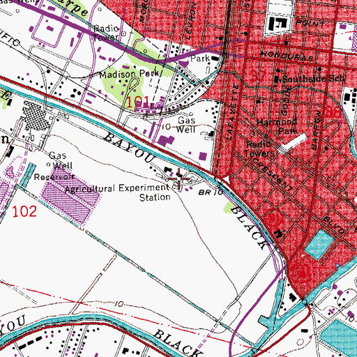 Topographic Map of United States Sugar Cane Experimental Station, LA