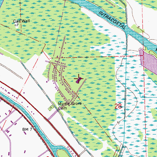 Topographic Map of Village East School, LA