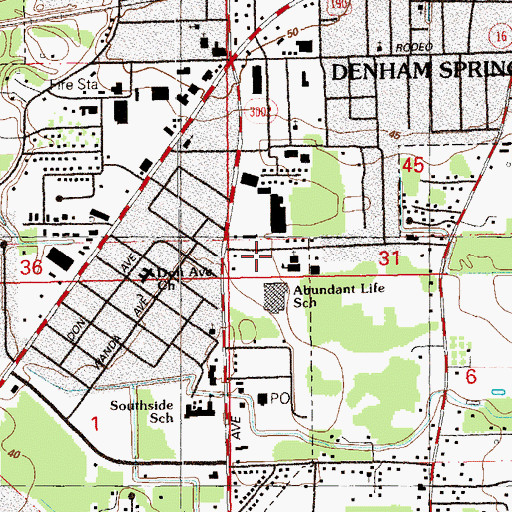 Topographic Map of Abundant Life Church, LA