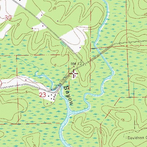 Topographic Map of Bayou Barbary School (historical), LA