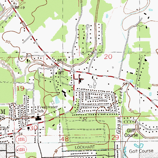 Topographic Map of Calvary Baptist Church, LA
