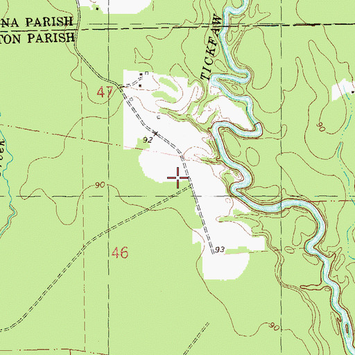 Topographic Map of Camp Running Water, LA