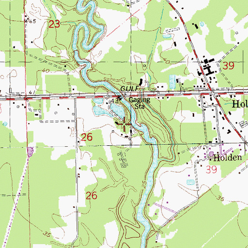 Topographic Map of Camp Swinging Waters, LA