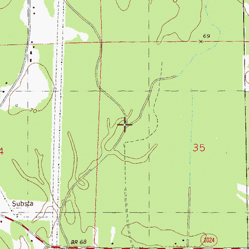 Topographic Map of Canada Branch, LA