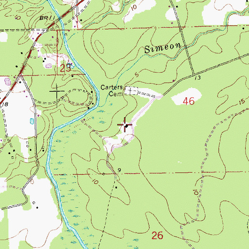 Topographic Map of Carter Plantation, LA