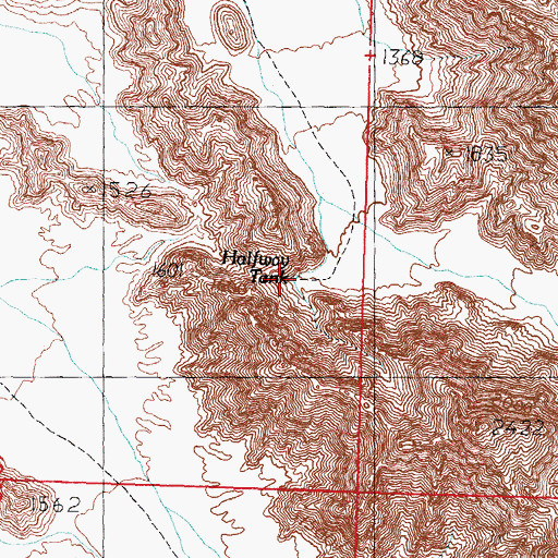 Topographic Map of Halfway Tank, AZ