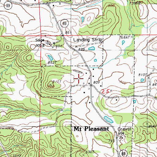 Topographic Map of Stella, AR
