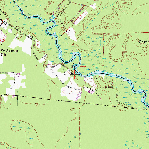 Topographic Map of Cullom Landing, LA