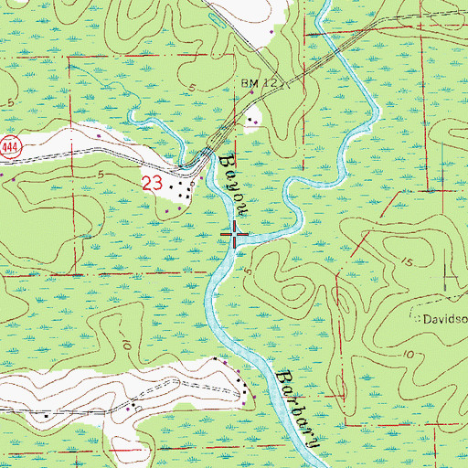 Topographic Map of Dunham Bayou, LA