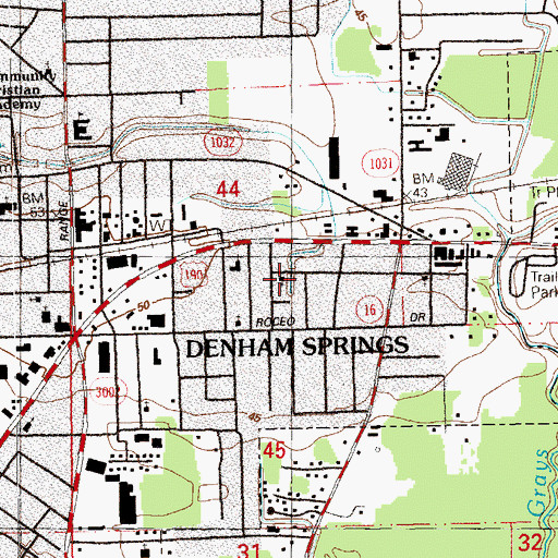 Topographic Map of Faith Missionary Baptist Church, LA