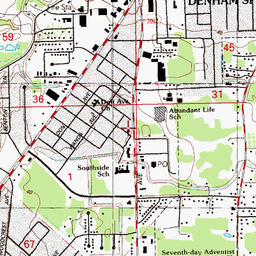 Topographic Map of First United Pentecostal Church, LA