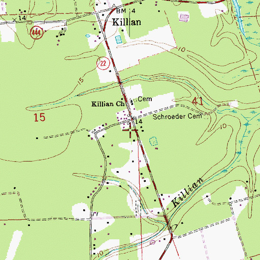 Topographic Map of Killian School (historical), LA