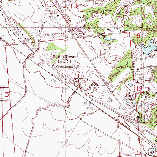 Topographic Map of Stephens Cemetery, AR