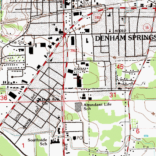 Topographic Map of Livingston Square Shopping Center, LA