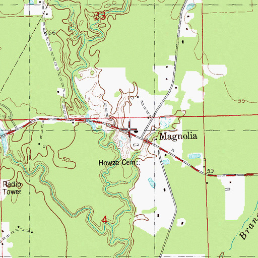 Topographic Map of Magnolia School (historical), LA